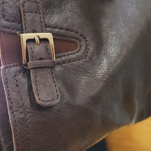 Anne Klein leather brown 4-inch high heel boots size 10 1/2 ankle/calf high - Picture 10 of 13